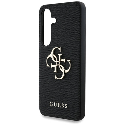 Étui pour Samsung Galaxy S25+ S936, Guess, 4G Grained Big and Classic Logo, Noir