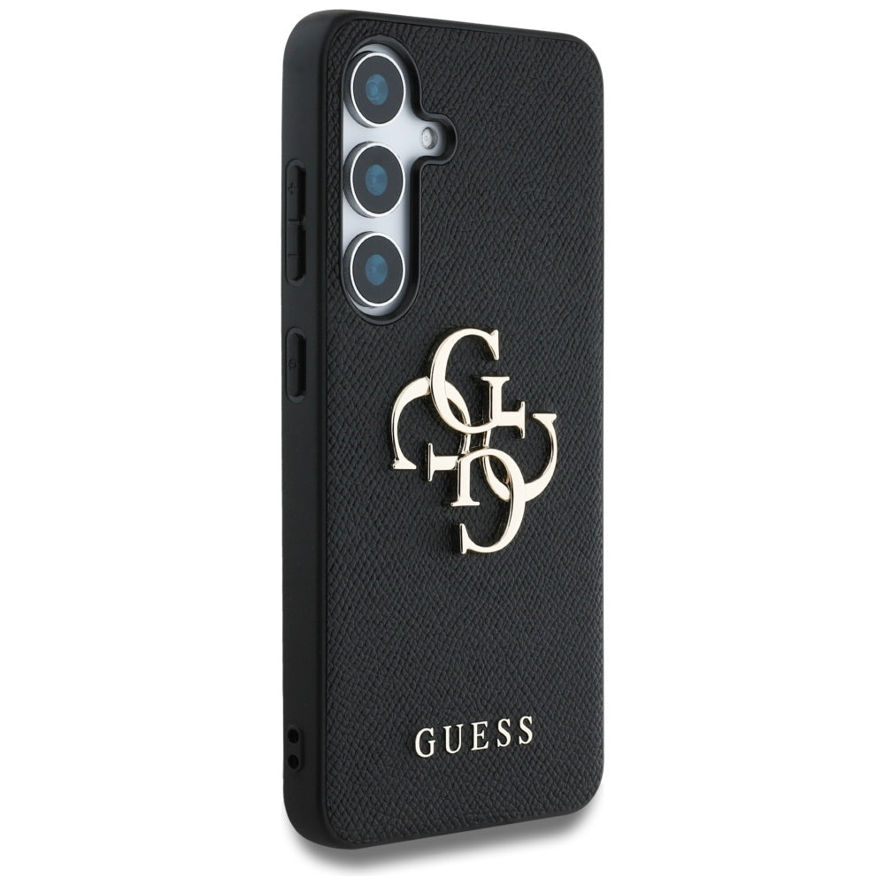 Étui pour Samsung Galaxy S25+ S936, Guess, 4G Grained Big and Classic Logo, Noir