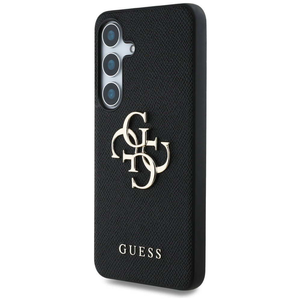 Étui pour Samsung Galaxy S25+ S936, Guess, 4G Grained Big and Classic Logo, Noir