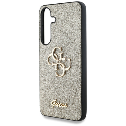 Étui pour Samsung Galaxy S25+ S936, Guess, Glitter Big 4G Script, Doré