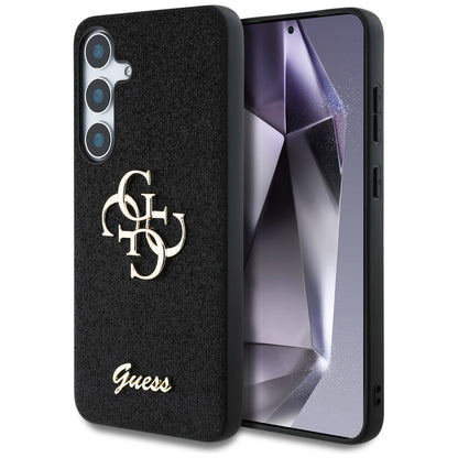 Étui pour Samsung Galaxy S25+ S936, Guess, Glitter Big 4G Script, Noir