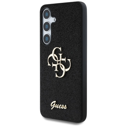 Étui pour Samsung Galaxy S25+ S936, Guess, Glitter Big 4G Script, Noir