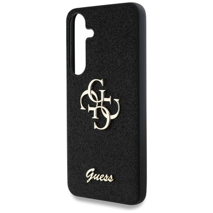Étui pour Samsung Galaxy S25+ S936, Guess, Glitter Big 4G Script, Noir