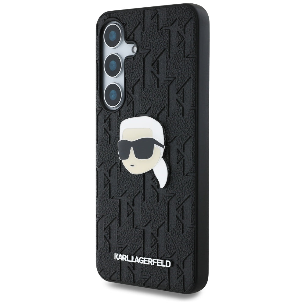 Étui pour Samsung Galaxy S25+ S936, Karl Lagerfeld, Monogram Karl's Head, Noir