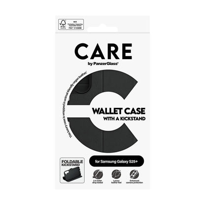 Étui pour Samsung Galaxy S25+ S936, PanzerGlass, avec fonction support et portefeuille, Noir