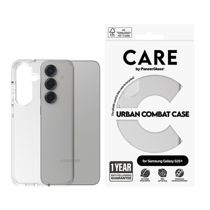 Étui pour Samsung Galaxy S25+ S936, PanzerGlass, Care Urban Combat, Transparent
