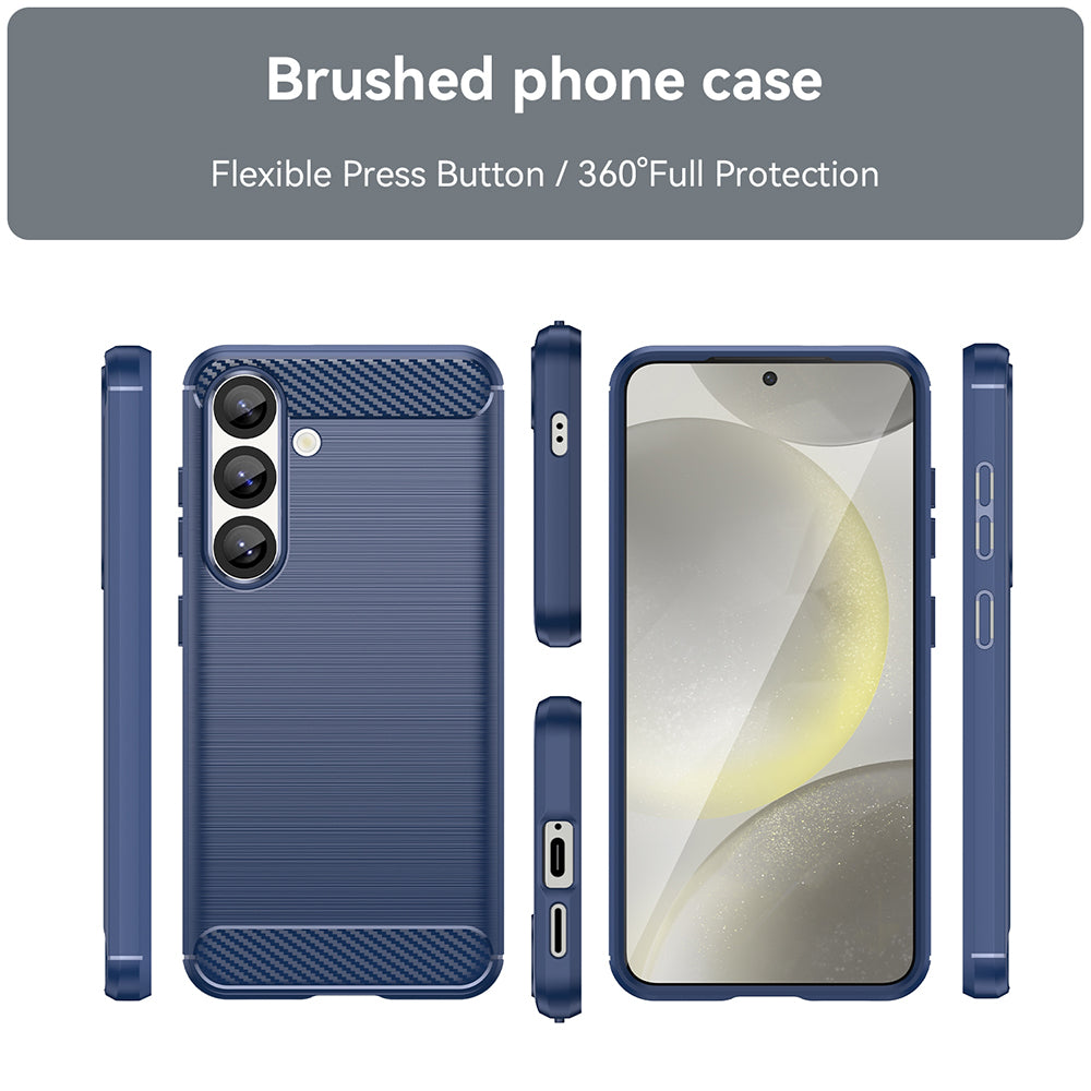 Coque pour Samsung Galaxy S25+ S936, Techsuit, Carbone, Bleue