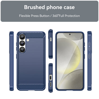 Coque pour Samsung Galaxy S25+ S936, Techsuit, Carbone, Bleue