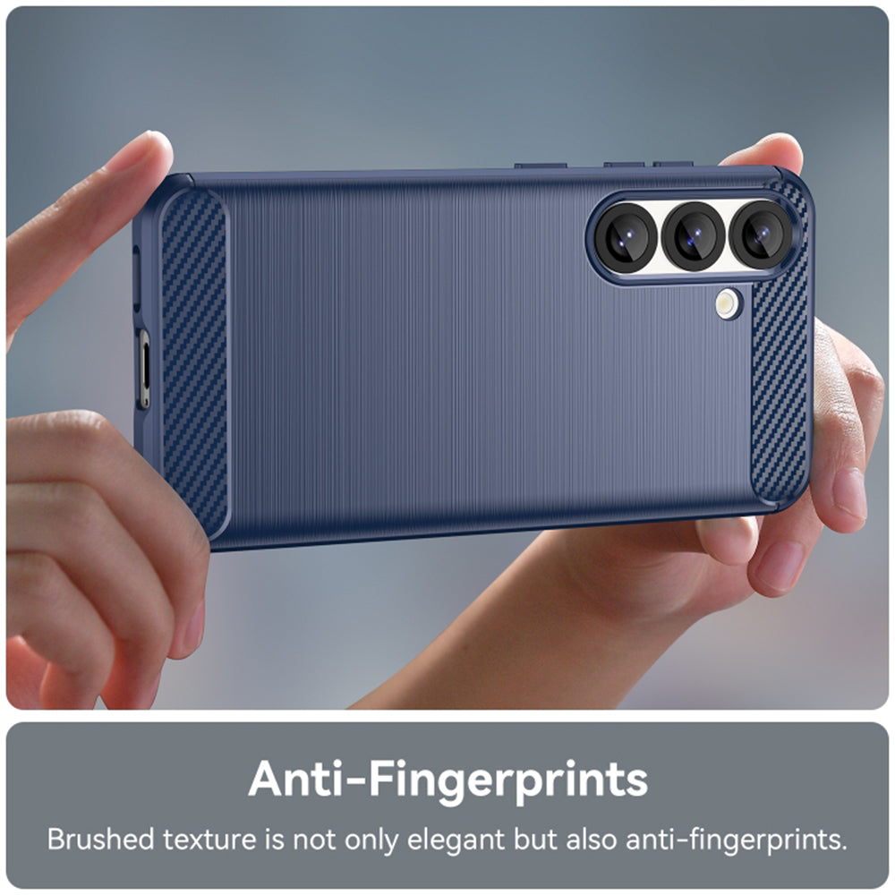 Coque pour Samsung Galaxy S25+ S936, Techsuit, Carbone, Bleue