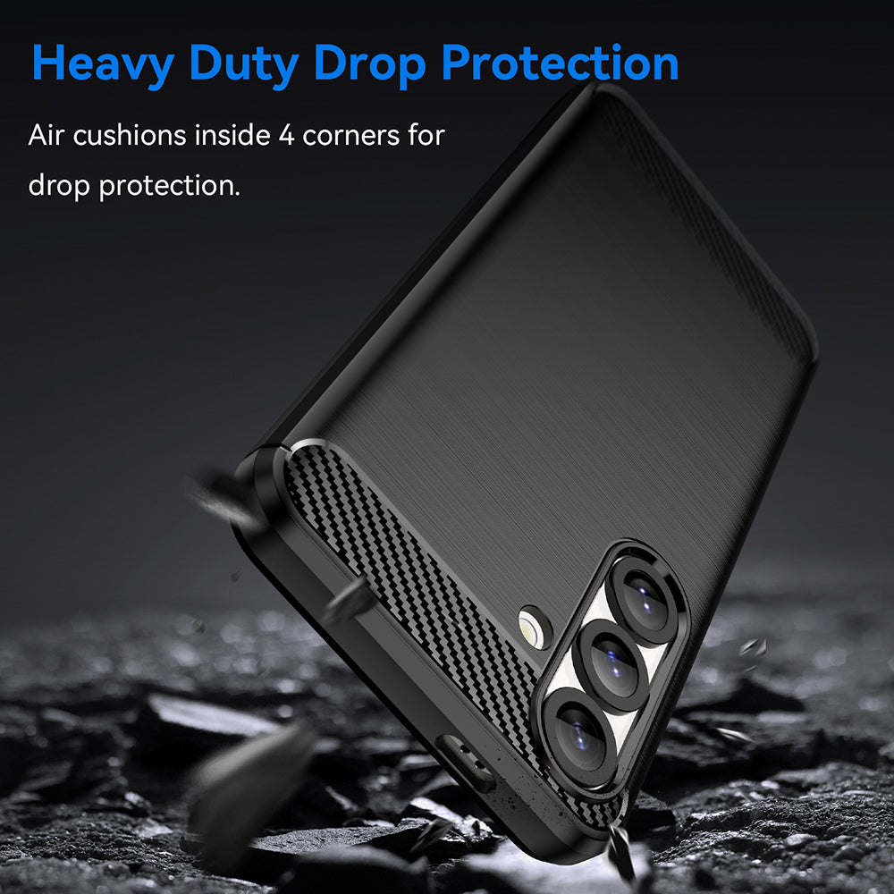 Coque pour Samsung Galaxy S25+ S936, Techsuit, Carbone, Noire