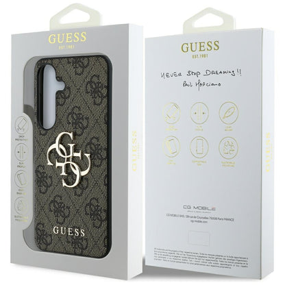 Étui pour Samsung Galaxy S25 S931, Guess, 4G Big Logo, Marron