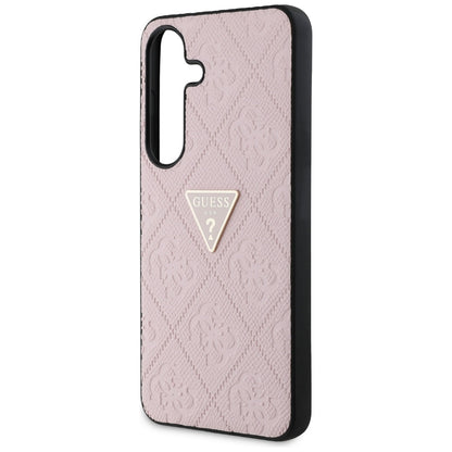 Étui pour Samsung Galaxy S25 S931, Guess, Grained Hot Stamp 4G Triangle, Rose