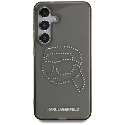 Case for Samsung Galaxy S25 S931, Karl Lagerfeld, IML Rhinestones Karl's Head, Black