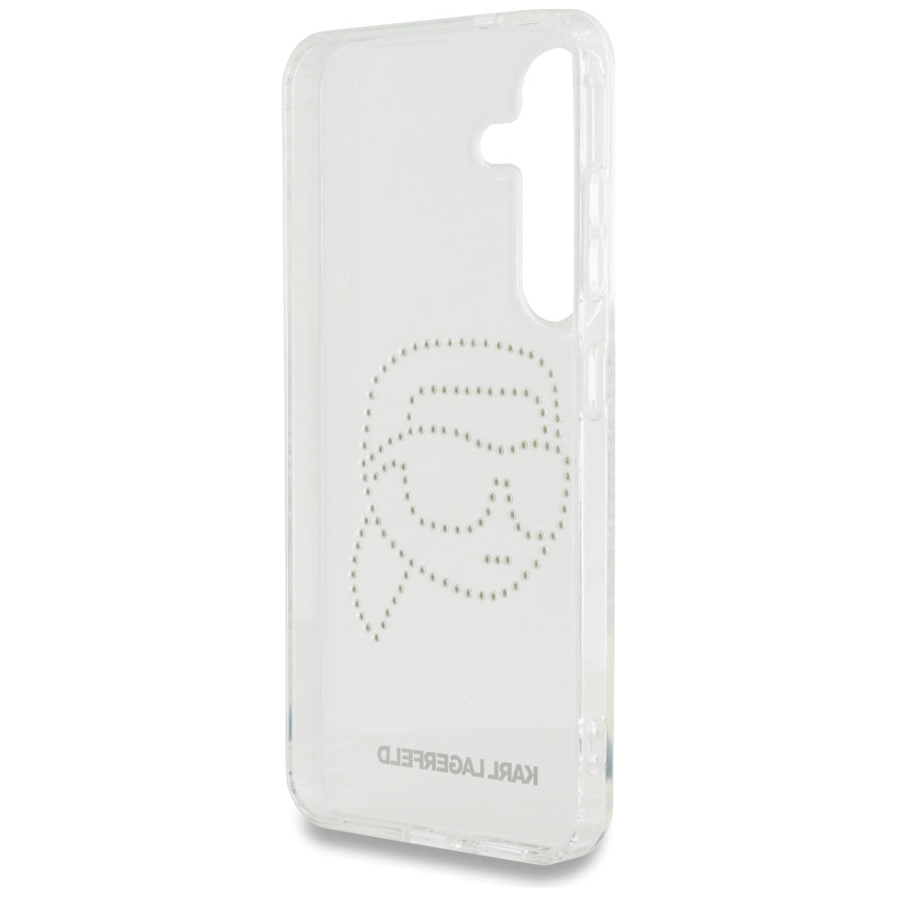 Case for Samsung Galaxy S25 S931, Karl Lagerfeld, IML Rhinestones Karl's Head, Transparent