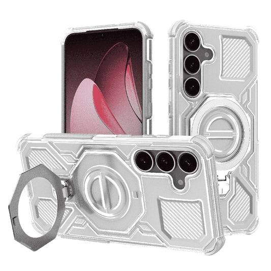 Coque pour Samsung Galaxy S25 S931, Techsuit, Carbon Shield Pro, Blanc