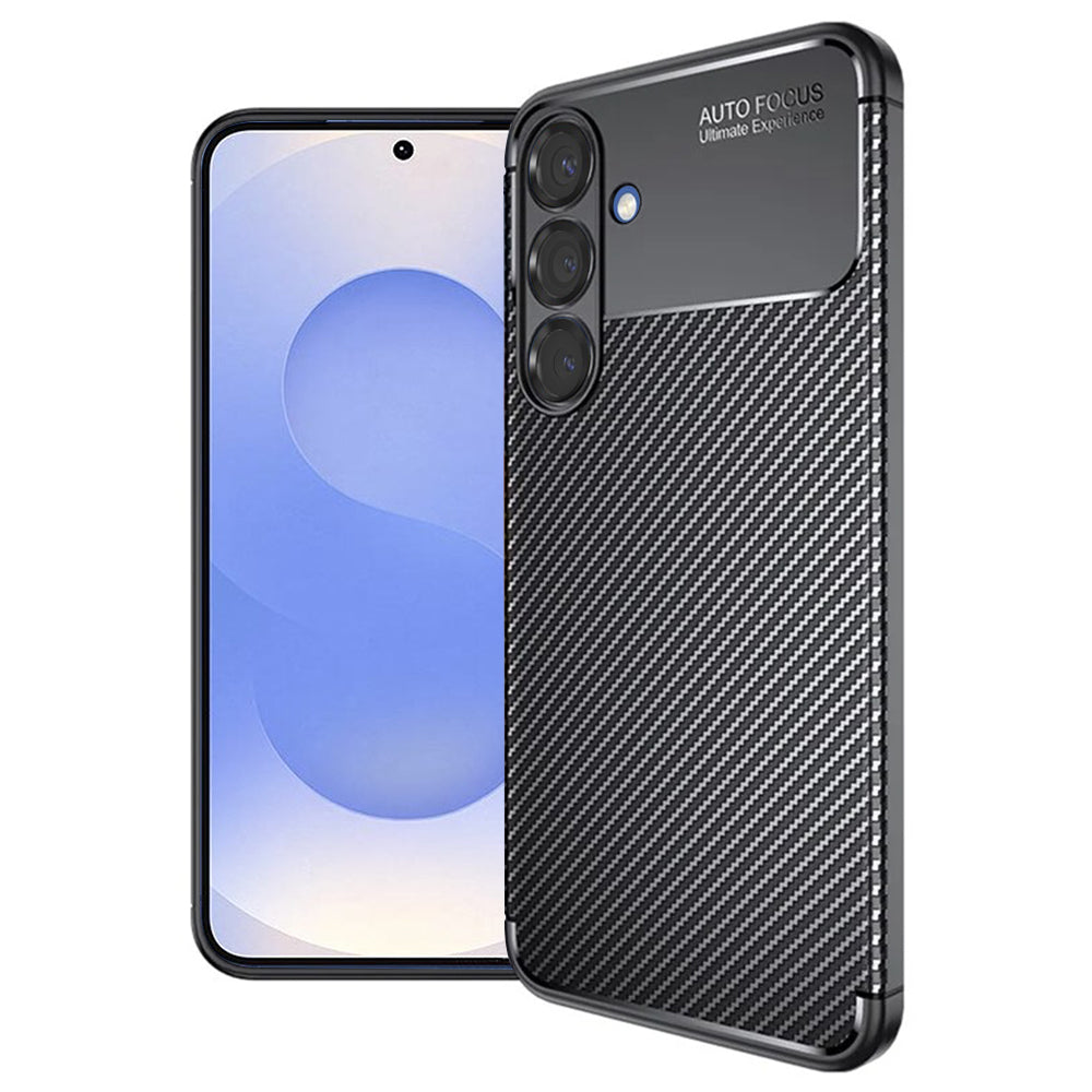 Coque pour Samsung Galaxy S25 S931, Techsuit, Fibre de carbone, Noire