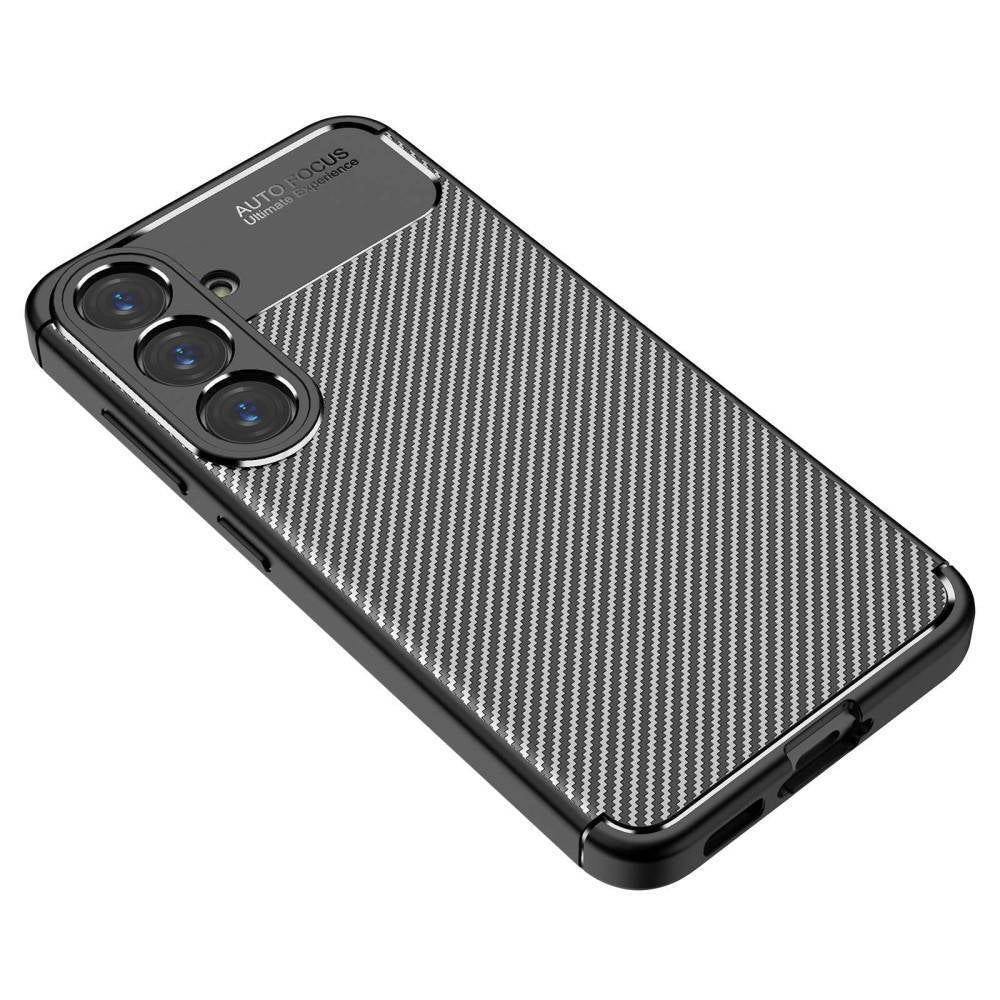 Coque pour Samsung Galaxy S25 S931, Techsuit, Fibre de carbone, Noire