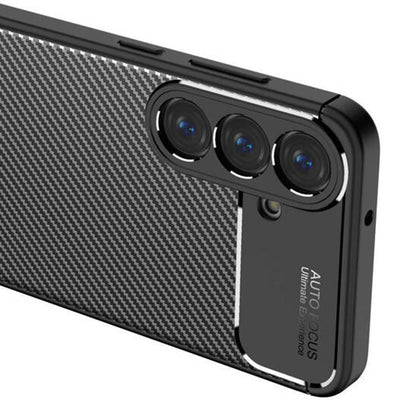 Coque pour Samsung Galaxy S25 S931, Techsuit, Fibre de carbone, Noire