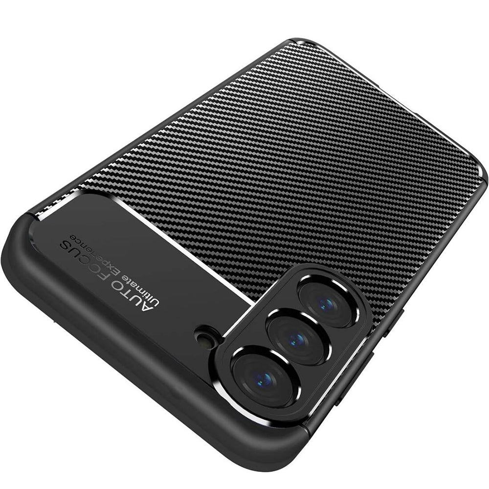 Coque pour Samsung Galaxy S25 S931, Techsuit, Fibre de carbone, Noire