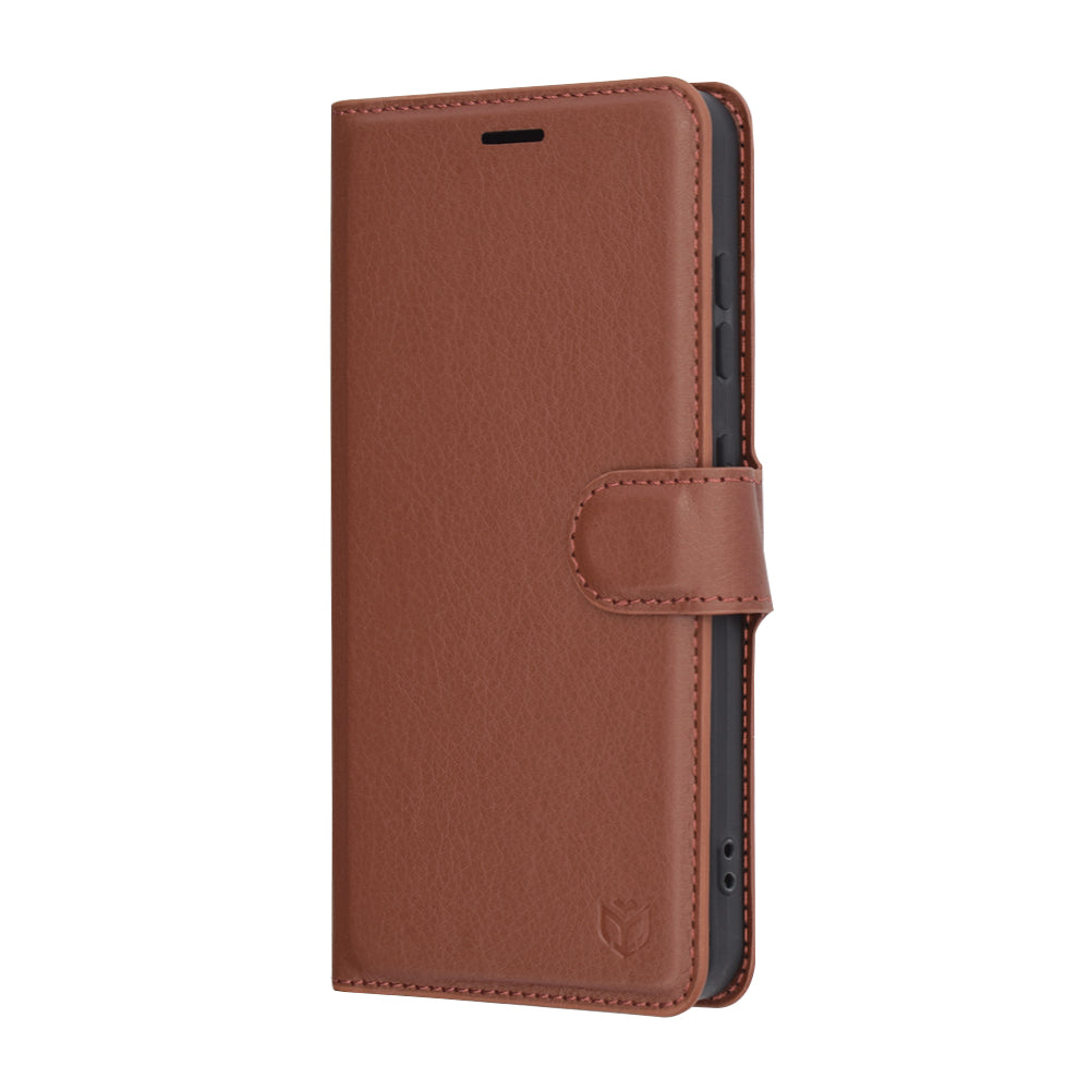 Coque pour Samsung Galaxy S25 S931, Techsuit, Leather Folio, Marron