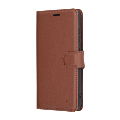 Coque pour Samsung Galaxy S25 S931, Techsuit, Leather Folio, Marron