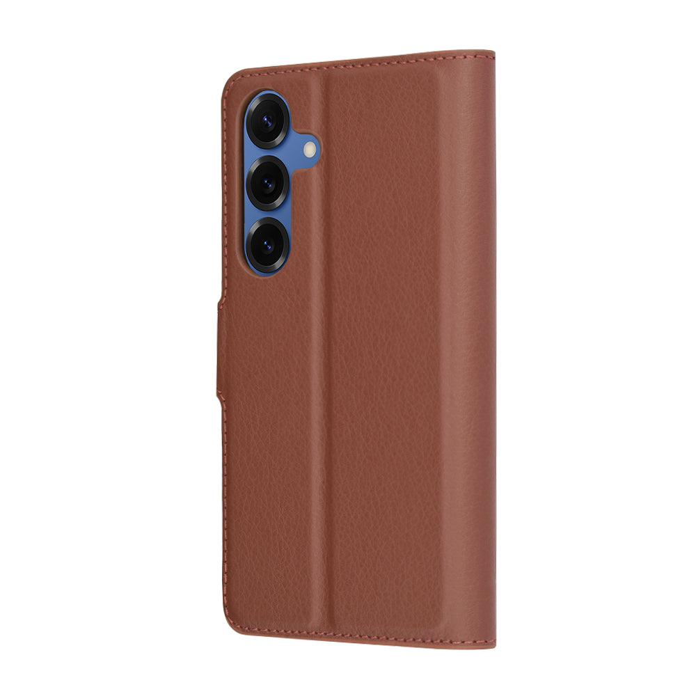 Coque pour Samsung Galaxy S25 S931, Techsuit, Leather Folio, Marron
