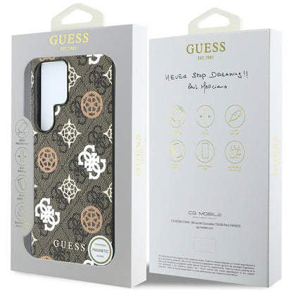 Étui pour Samsung Galaxy S25 Ultra S938, Guess, 4G Peony, Marron