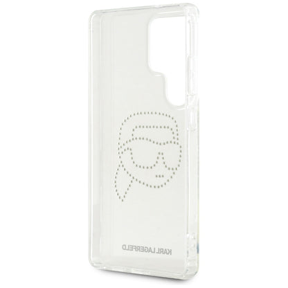 Étui pour Samsung Galaxy S25 Ultra S938, Karl Lagerfeld, IML Rhinestones Karl's Head, Transparent
