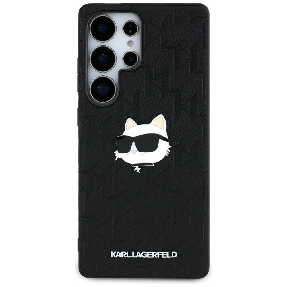 Étui pour Samsung Galaxy S25 Ultra S938, Karl Lagerfeld, Monogramme Tête de Choupette, Noir