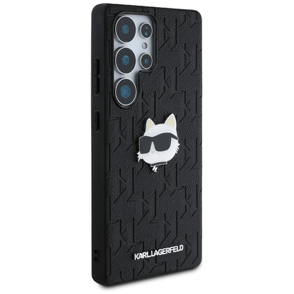Étui pour Samsung Galaxy S25 Ultra S938, Karl Lagerfeld, Monogramme Tête de Choupette, Noir