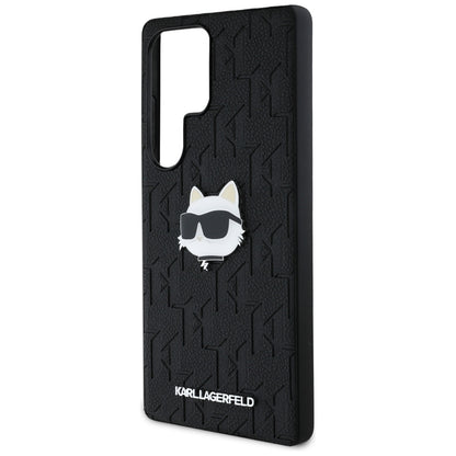 Étui pour Samsung Galaxy S25 Ultra S938, Karl Lagerfeld, Monogramme Tête de Choupette, Noir