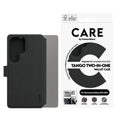 Étui pour Samsung Galaxy S25 Ultra S938, PanzerGlass, Fonction Care Tango Two-in-One, Noir
