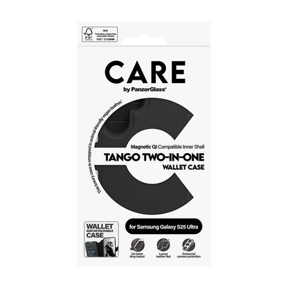 Étui pour Samsung Galaxy S25 Ultra S938, PanzerGlass, Fonction Care Tango Two-in-One, Noir