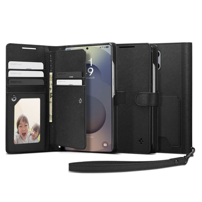 Étui pour Samsung Galaxy S25 Ultra S938, Spigen, Wallet S, Noir ACS09124
