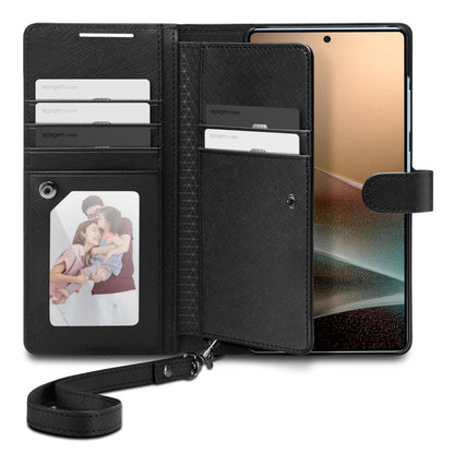 Étui pour Samsung Galaxy S25 Ultra S938, Spigen, Wallet S, Noir ACS09124