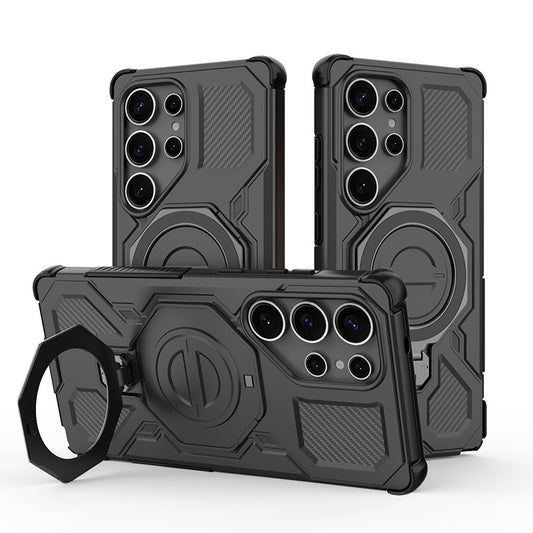 Coque pour Samsung Galaxy S25 Ultra S938, Techsuit, Carbon Shield Pro, Noire