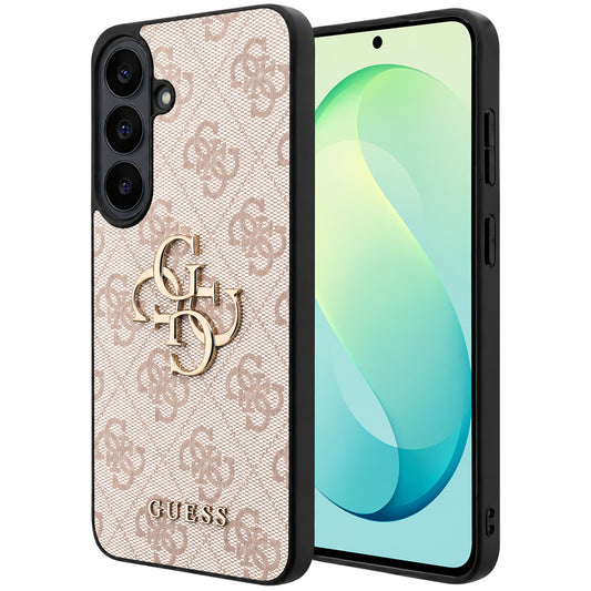Coque pour Samsung Galaxy S26 FE S741, Guess, Logo Métal 4G, Rose