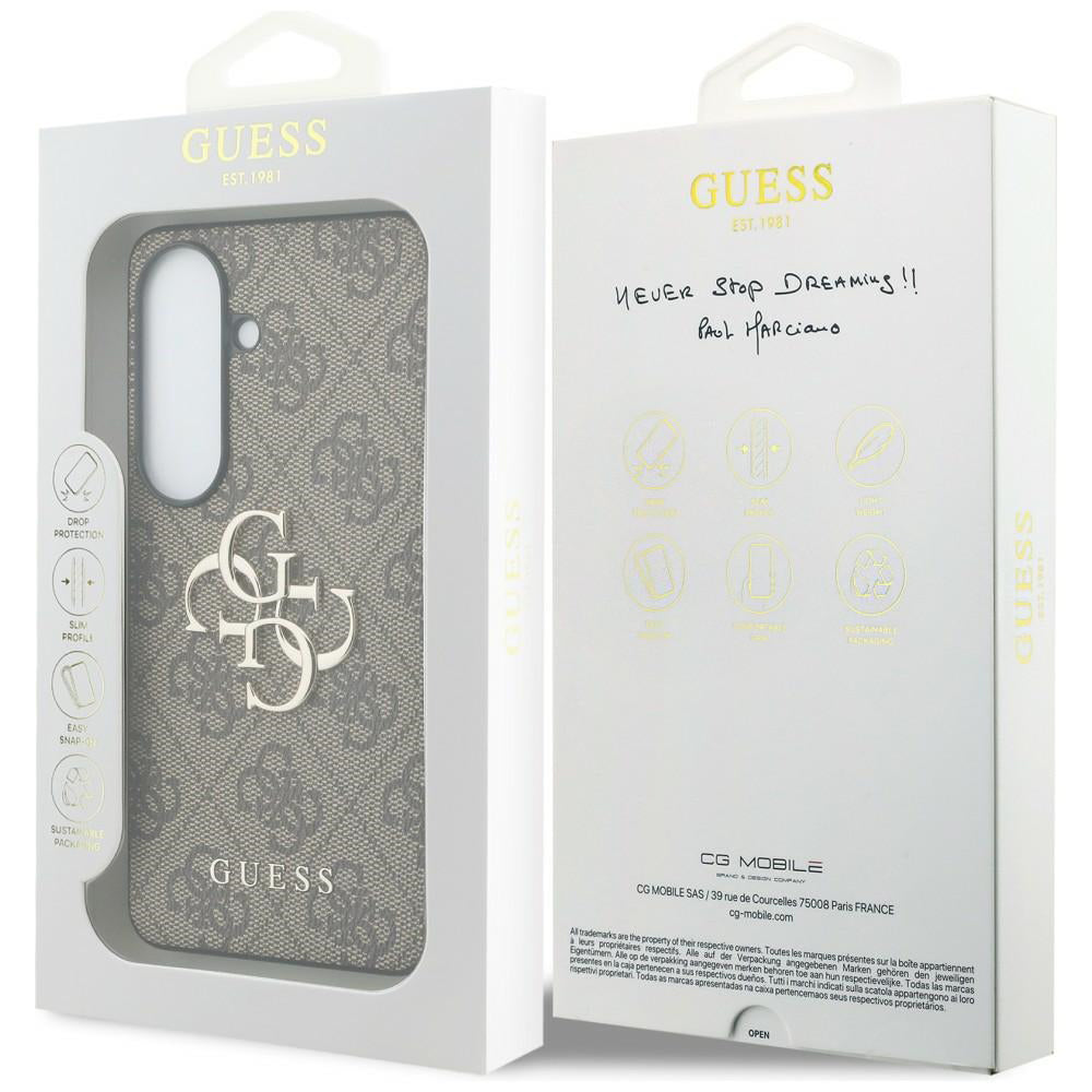 Étui pour Samsung Galaxy S26 S942, Guess, 4G Big Logo, Marron