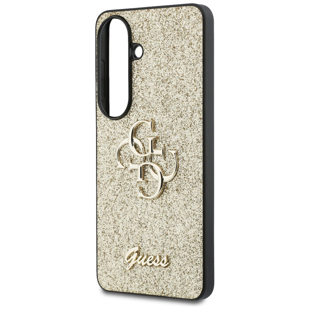 Étui pour Samsung Galaxy S26 S942, Guess, Fixed Glitter Big 4G Metal Frame, Doré