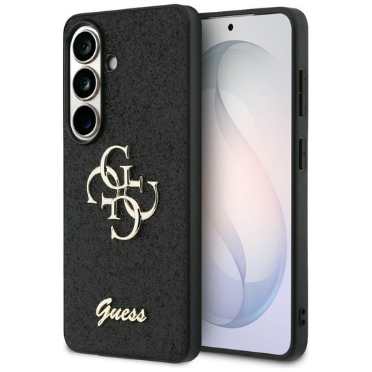 Étui pour Samsung Galaxy S26 S942, Guess, Fixed Glitter Big 4G Metal Frame, Noir