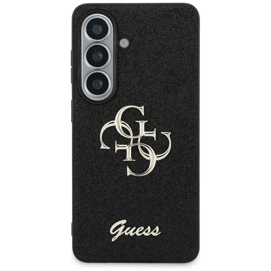 Étui pour Samsung Galaxy S26 S942, Guess, Fixed Glitter Big 4G Metal Frame, Noir