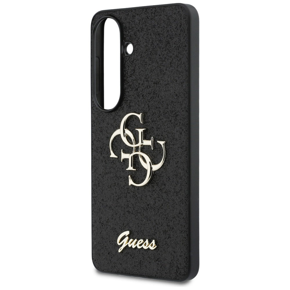 Étui pour Samsung Galaxy S26 S942, Guess, Fixed Glitter Big 4G Metal Frame, Noir