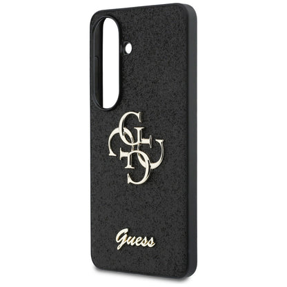 Étui pour Samsung Galaxy S26 S942, Guess, Fixed Glitter Big 4G Metal Frame, Noir