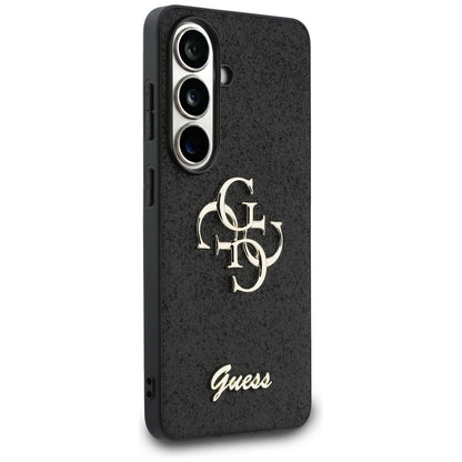 Étui pour Samsung Galaxy S26 S942, Guess, Fixed Glitter Big 4G Metal Frame, Noir