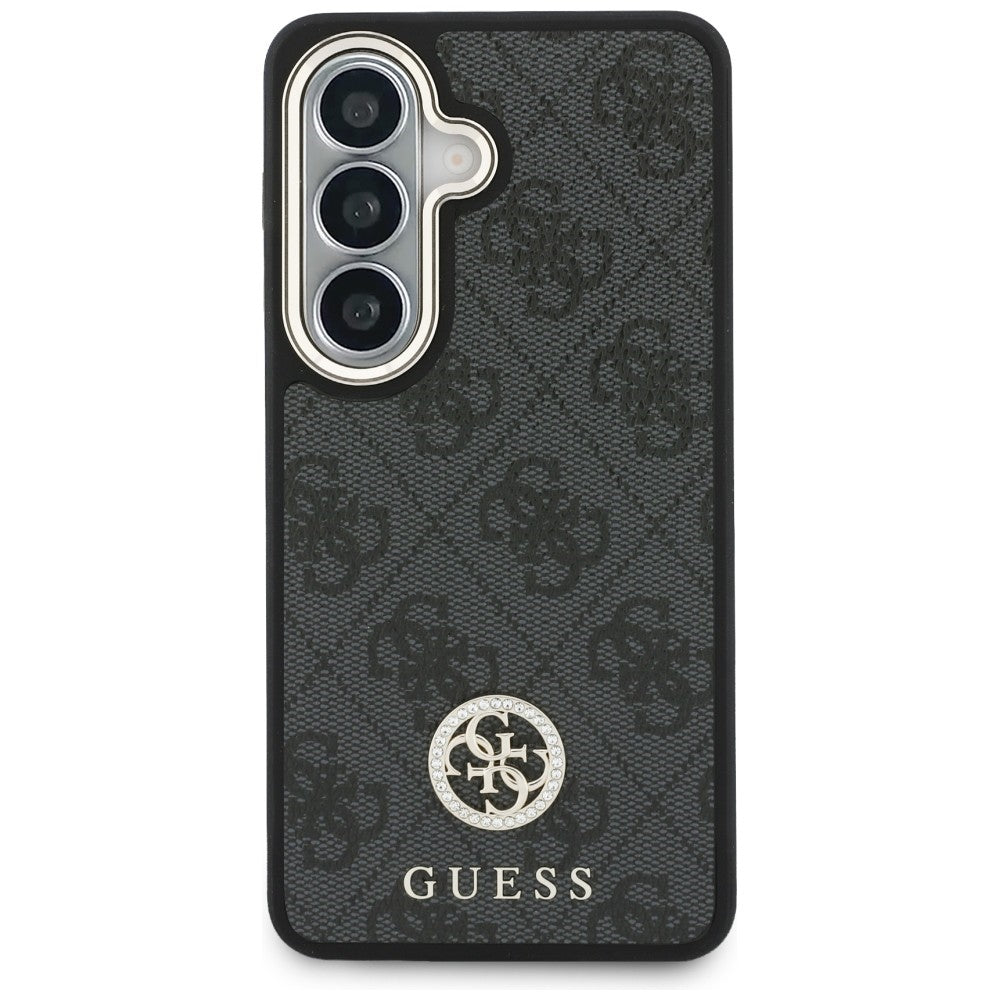 Étui pour Samsung Galaxy S26 S942, GUESS, 4G Big Rhinestone Triangle Strap, Noir