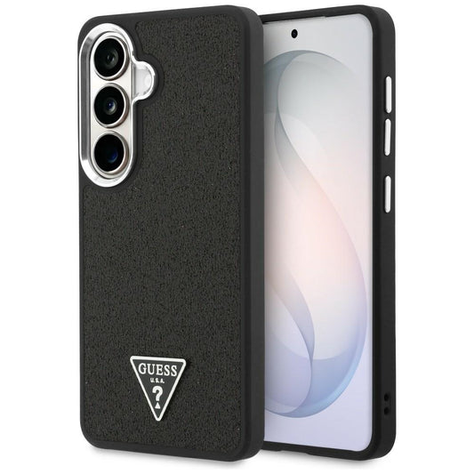 Housse pour Samsung Galaxy S26 S942, Guess, Fixed Glitter Triangle Logo, Noire