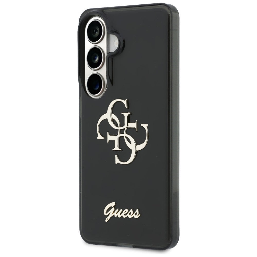Étui pour Samsung Galaxy S26 S942, Guess, IML Big Metal 4G Script, Noir