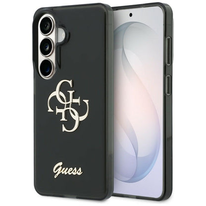 Étui pour Samsung Galaxy S26 S942, Guess, IML Big Metal 4G Script, Noir
