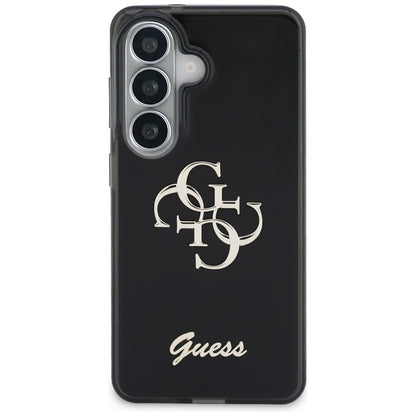Étui pour Samsung Galaxy S26 S942, Guess, IML Big Metal 4G Script, Noir