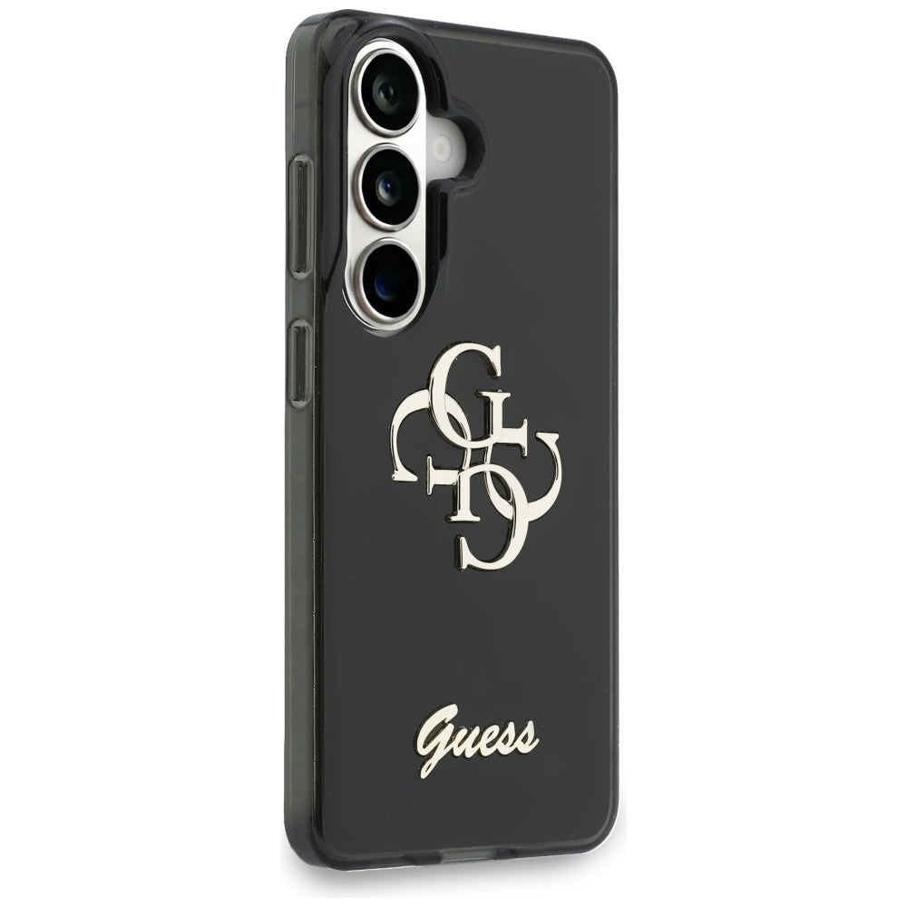 Étui pour Samsung Galaxy S26 S942, Guess, IML Big Metal 4G Script, Noir